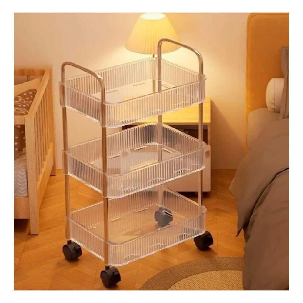 Carrito Transparente de Acrilico con Ruedas para Bano y Dormitorio Y Papel Regalo