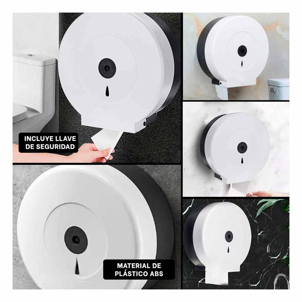 Dosificador de papel higienico jumbo en blanco y negro para casa y oficina Y Ligas Regalo