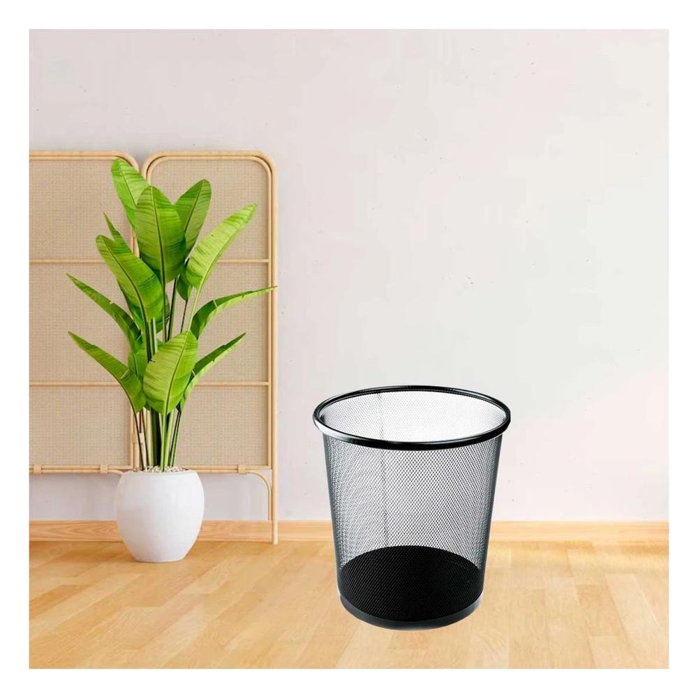 Tacho de Basura Malla Metalica Circular Negro para Casa y Oficina YPapel Regalo