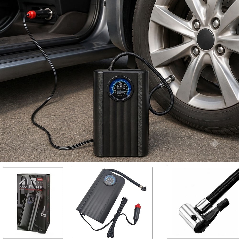 Inflador Compresor de Aire Portatil para Carro Barometro de Alta Presion