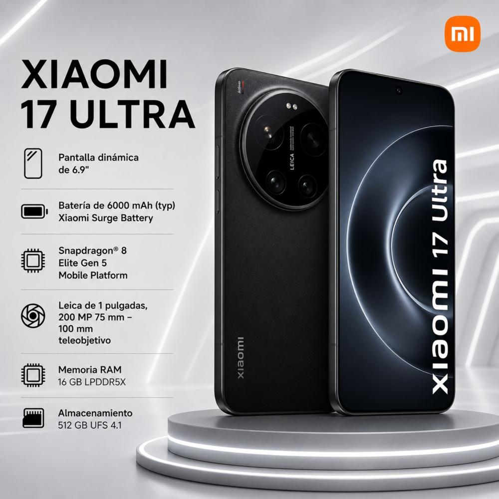 CELULAR XIAOMI 17 Ultra 16GB 512GB NEGRO