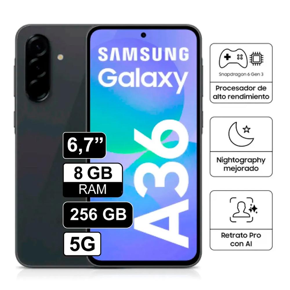 Celular Samsung Galaxy A36 5G 256GB 8GB RAM - Negro