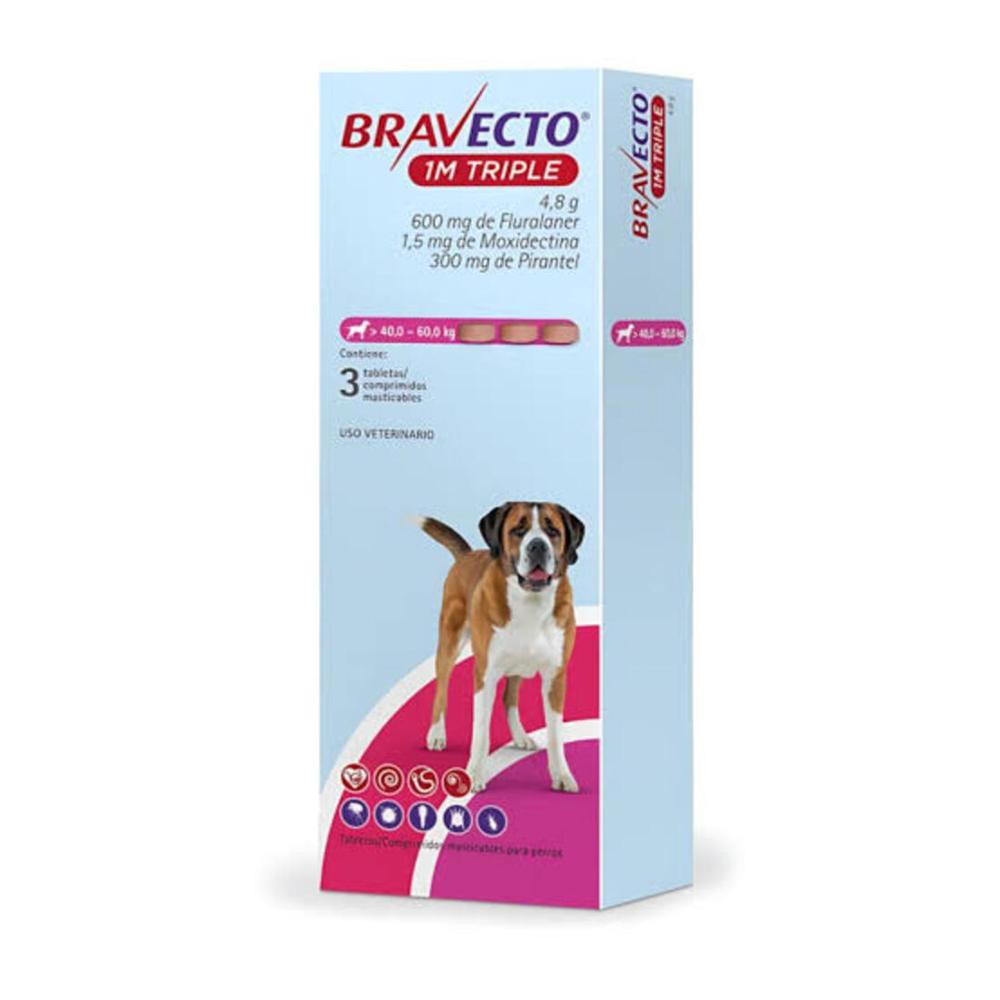 Bravecto 1M Triple 40 a 56 Kg x 3 tab