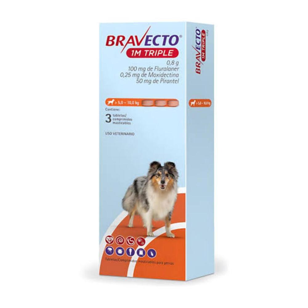 Bravecto 1M Triple 5 a 10 kg x 3 tab
