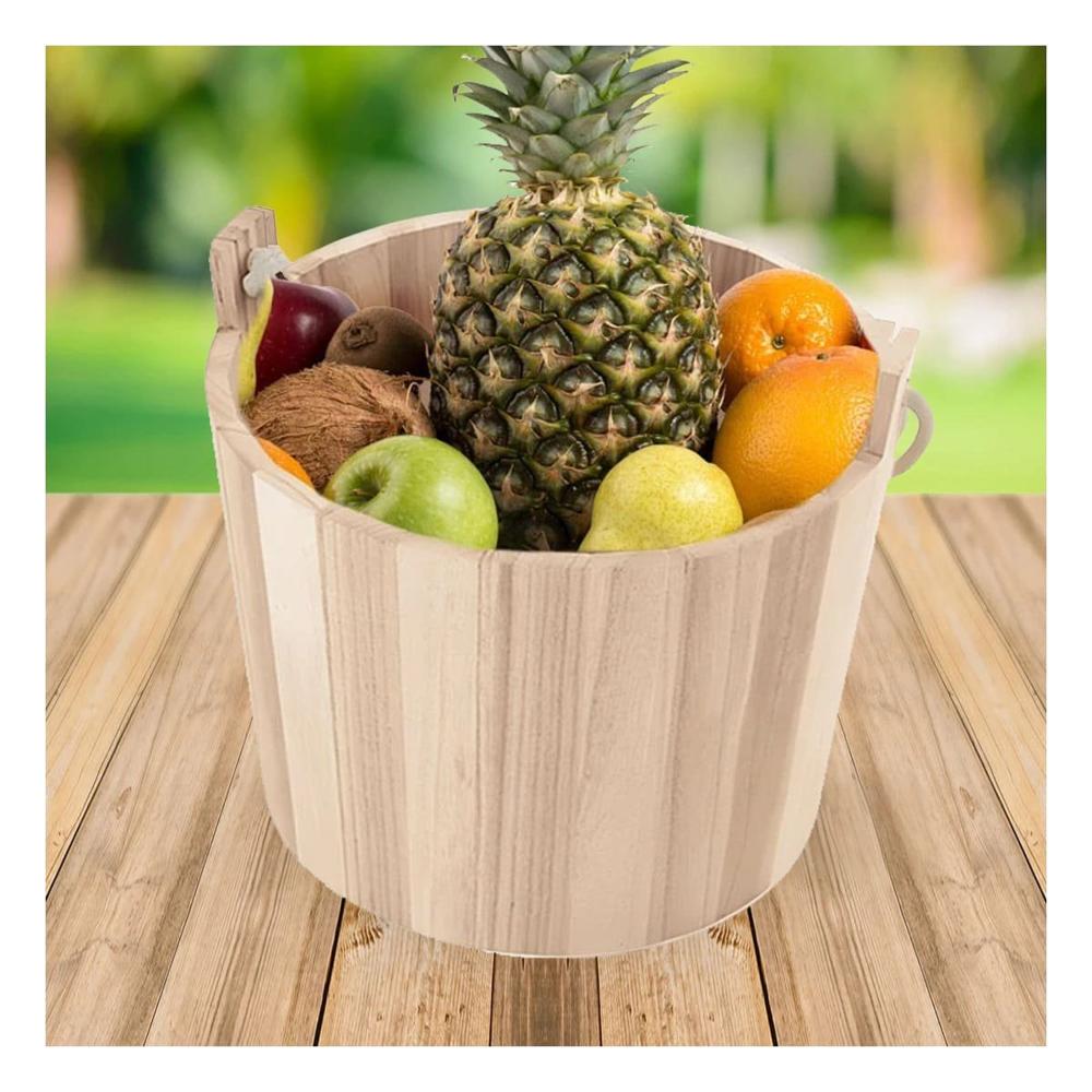 Tiesto de Madera con Agarradera de Cuerda 16x16cm para Plantas de Interior Y Notas