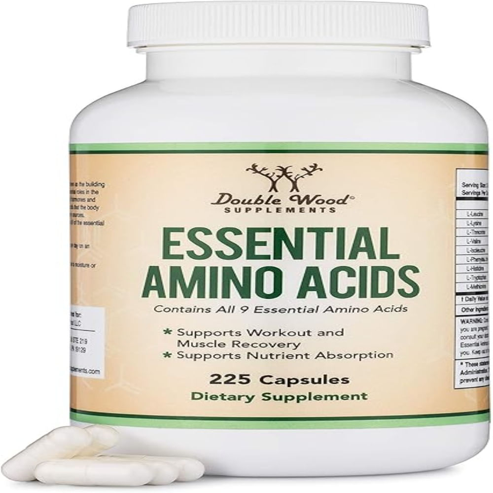 Double Wood Essential Amino Acids  Aminoácidos Esenciales 225 Cápsulas
