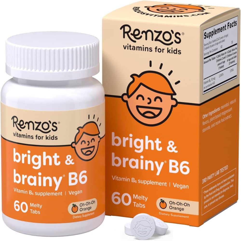 Vitamina B6 Renzos Bright y Brainy  Vitamina Soluble para Niños B6