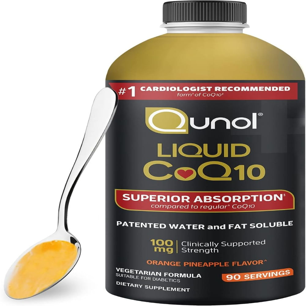 Qunol Suplemento líquido CoQ10 de 100 mg  absorción superior forma natural de coenzima Q10 900 ml