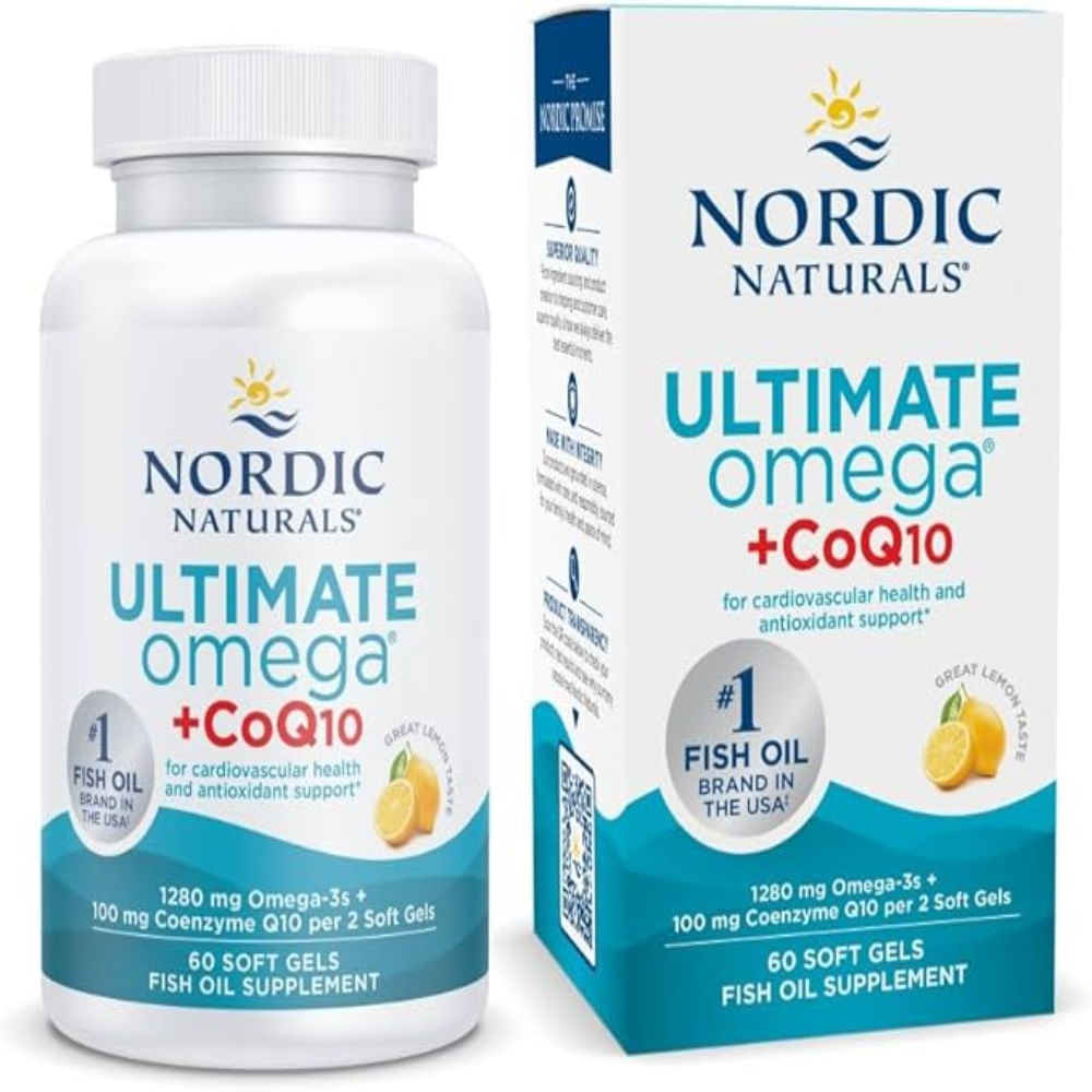 Nordic Naturals Ultimate Omega con CoQ10 sabor a limón 60 cápsulas de gel  1280 mg