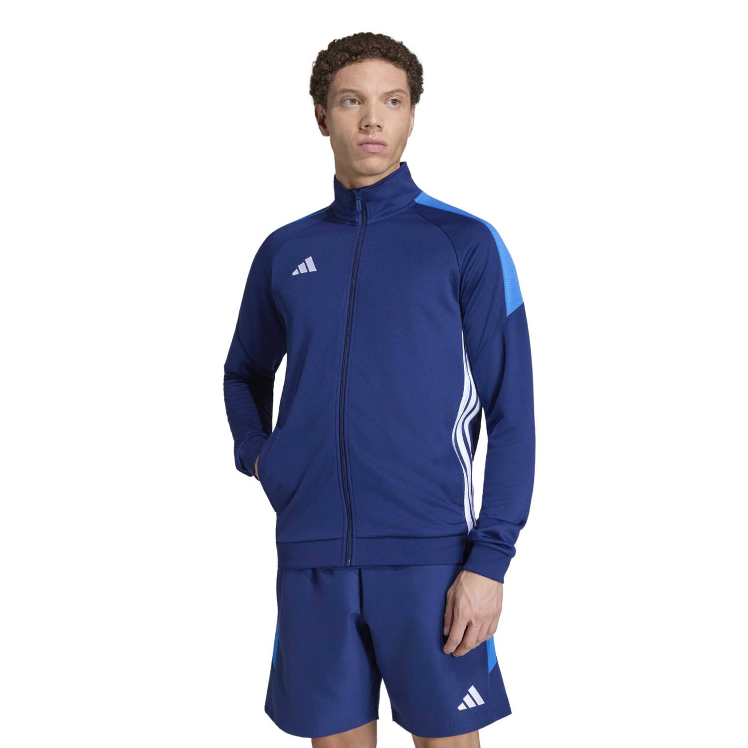 Conjunto Buzo Deportivo Adidas Hombre Tiro Es Ts Azul M