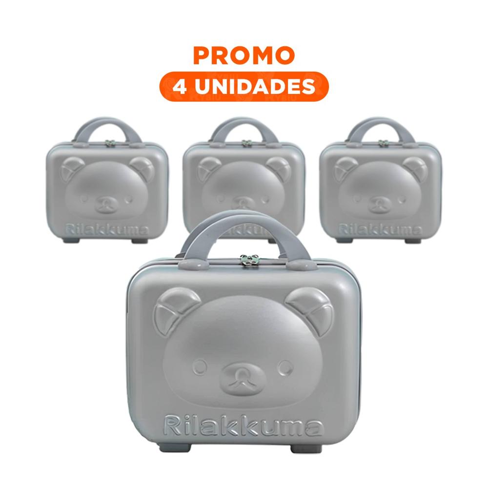 Pack4 Petaca Portatil de Oso en Color Plomo para Uso Multiusos