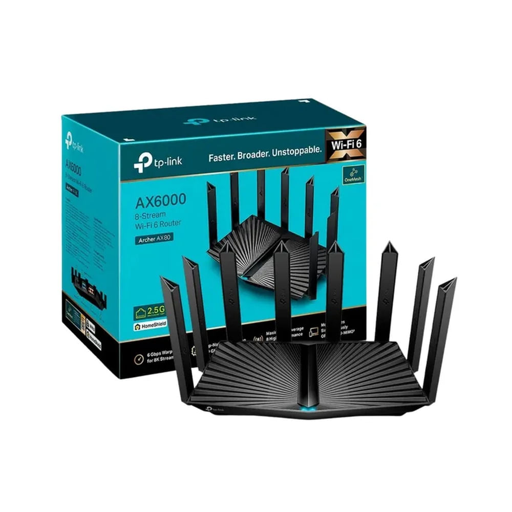 ROUTER TP-LINK AX80 ARCHER AX6000 8-STREAM WIFI 6 Negro