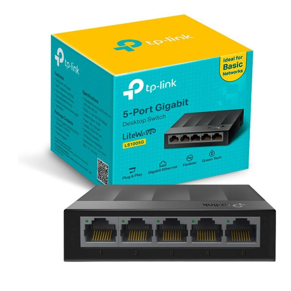 SWITCH TP-LINK DE MESA LS1005G 5 -PORT 10 /100/ 1000 Negro
