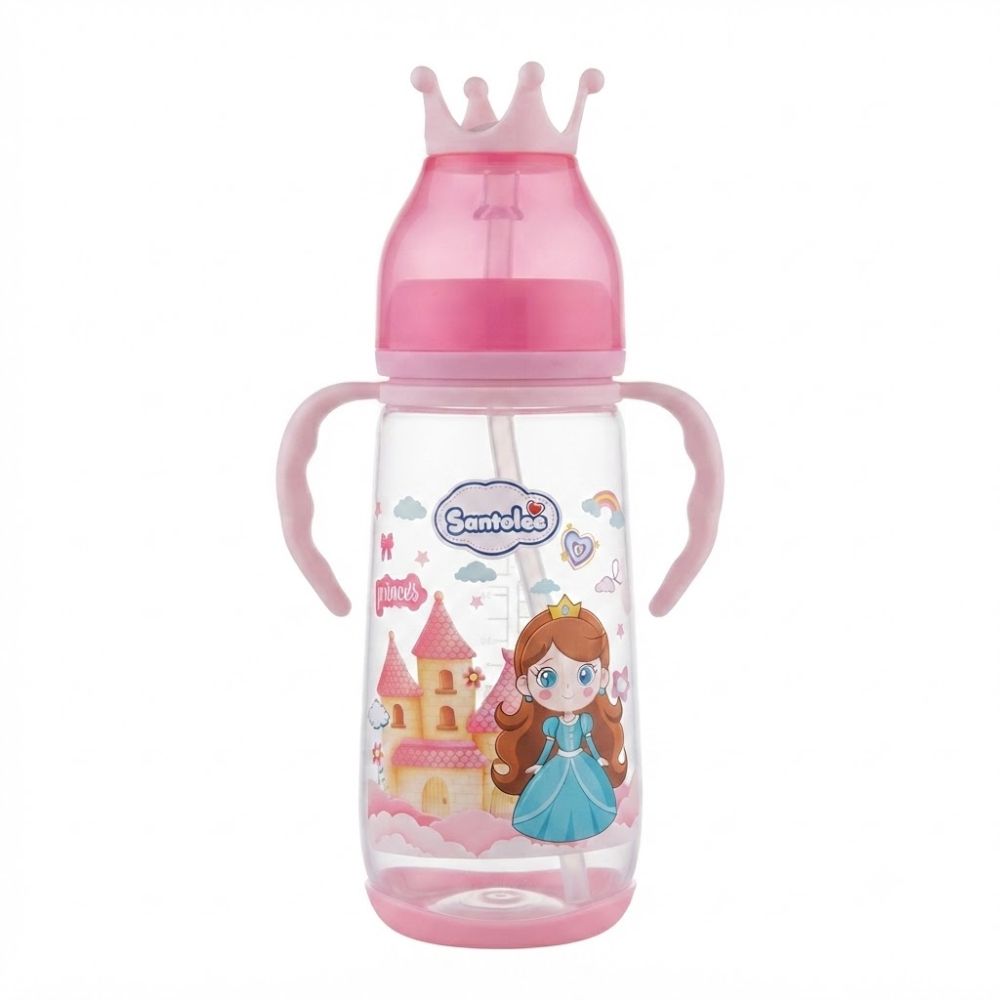 Biberón Tomatodo 2 en 1 Corona de 15oz Santolee Princess Castillo Rosado