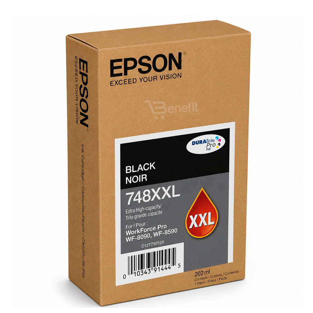 Cartucho de Tinta Epson T748XXL120 Negro Original 748XXL
