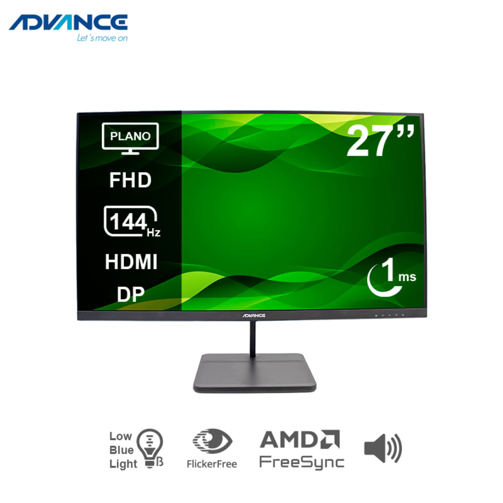 Monitor Advance ADV-2755S 27"" FHD IPS 144Hz 1ms HDMI DP Parlantes
