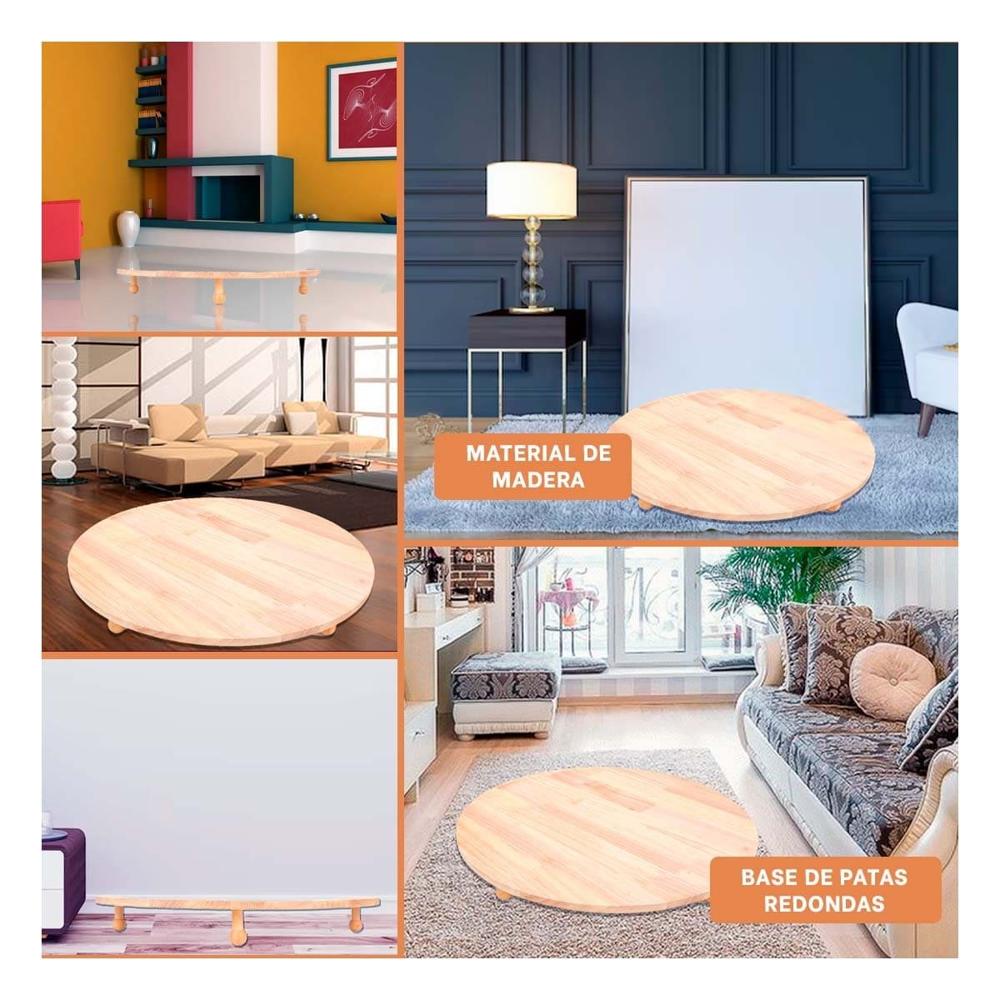 Apoyo Circular de Madera con Patitas para Decoracion de Hogar y Espacios Y Ligas Regalo