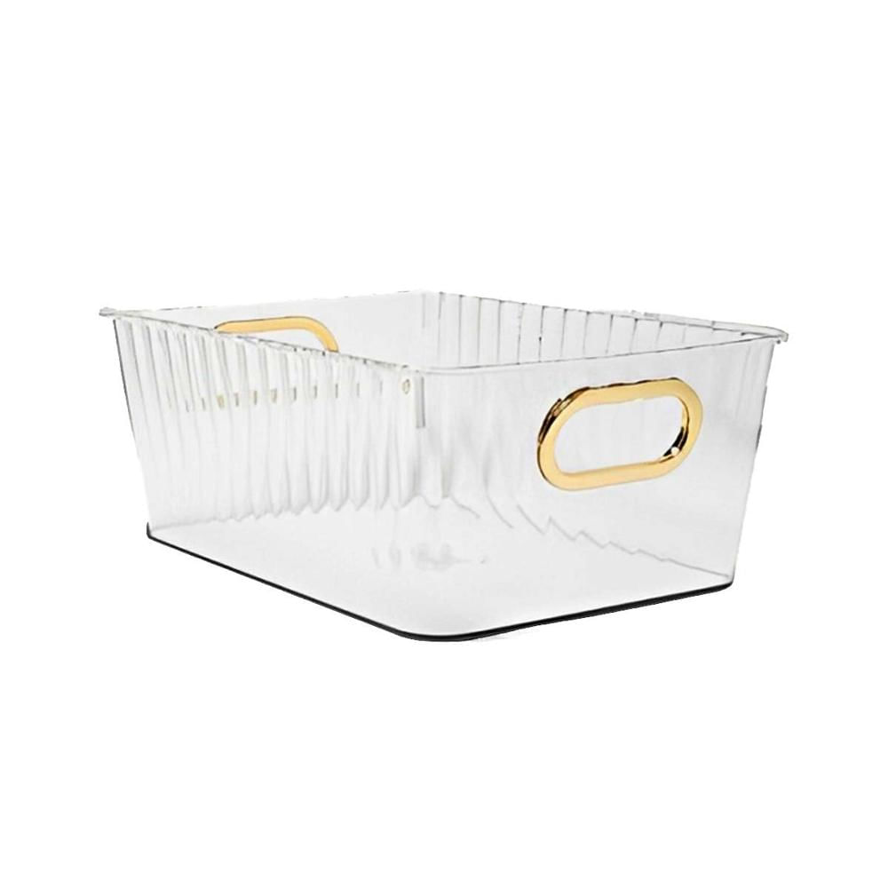 Bandeja de Cocina en Acrilico Rectangular con Tapa y Asas Doradas Y Regalo Sticker