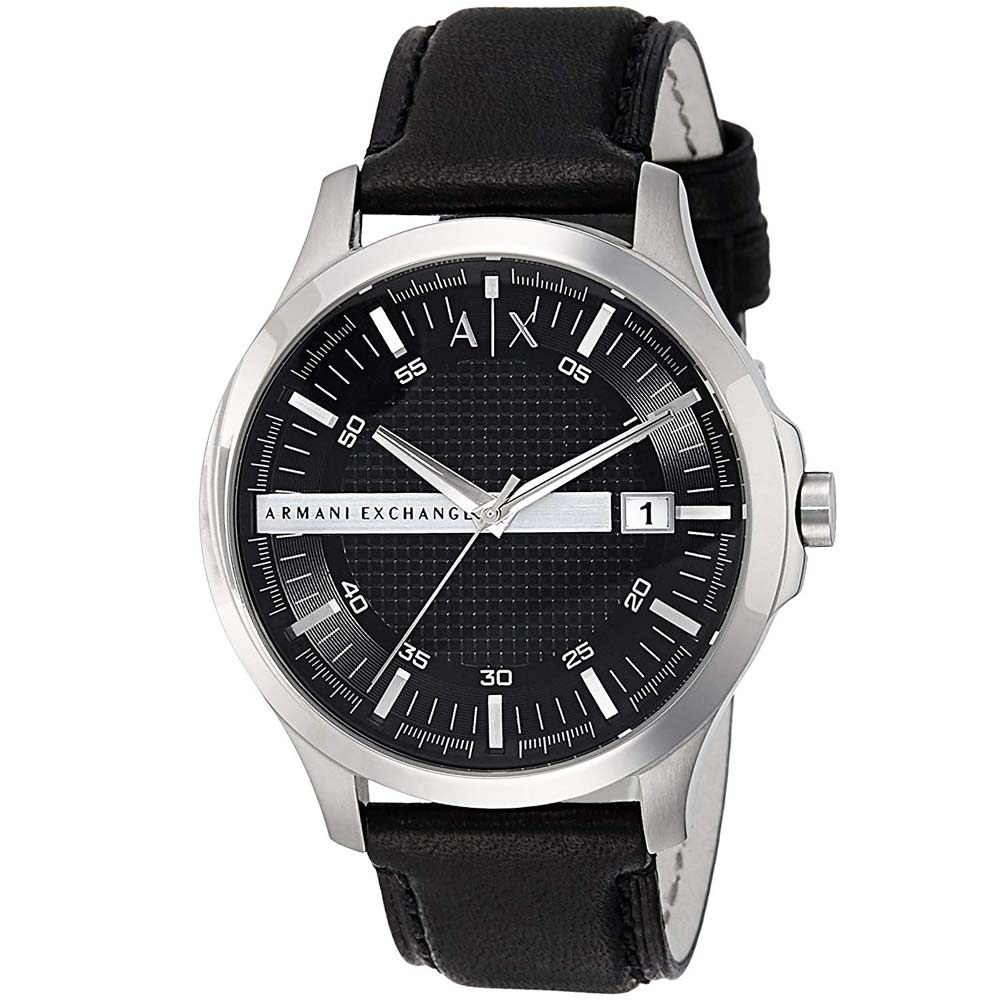 Reloj Armani Exchange Hampton AX2101 Fecha Correa de Cuero Negro