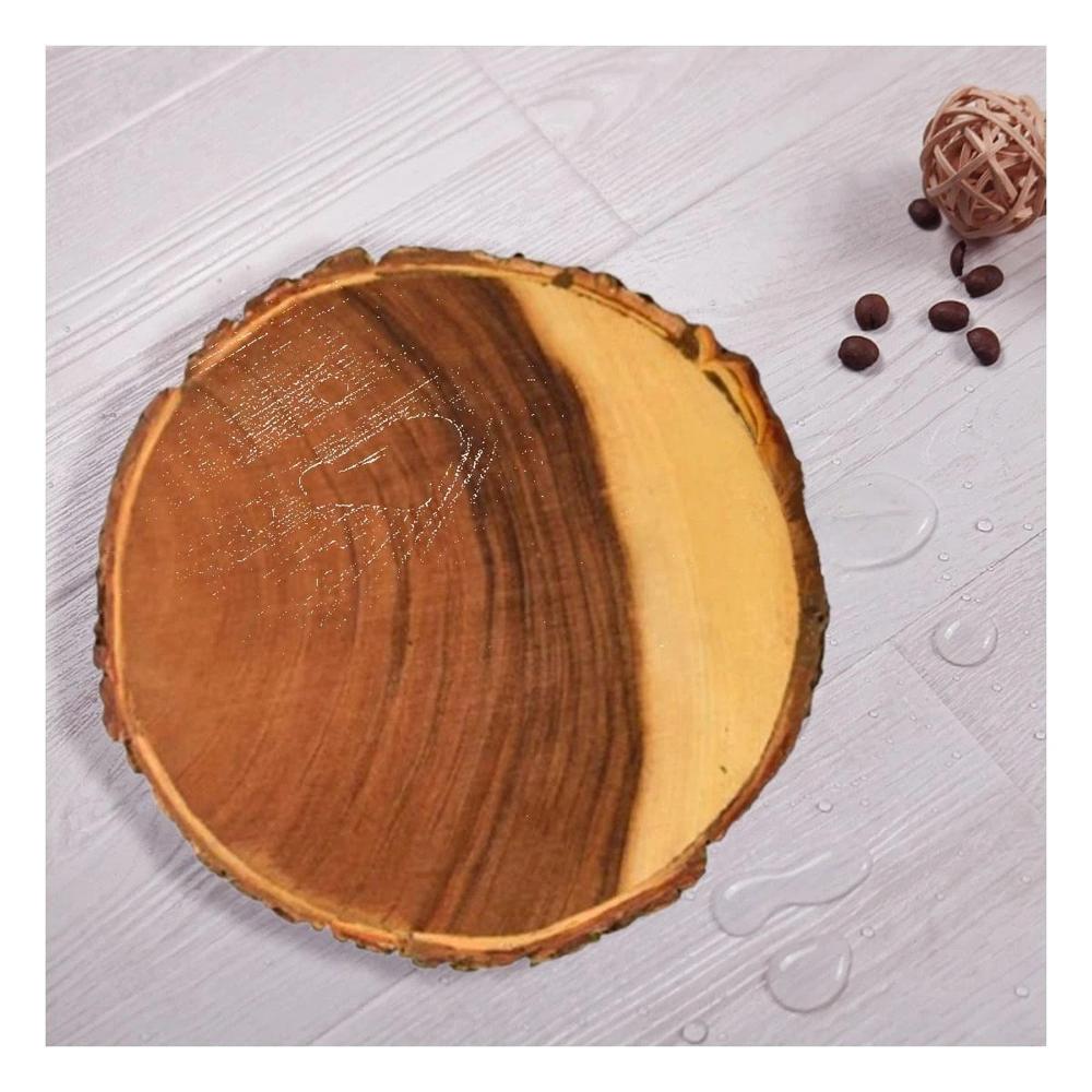Charola circular de madera 33cm para decoracion de hogar en mesa central Y Papel Regalo