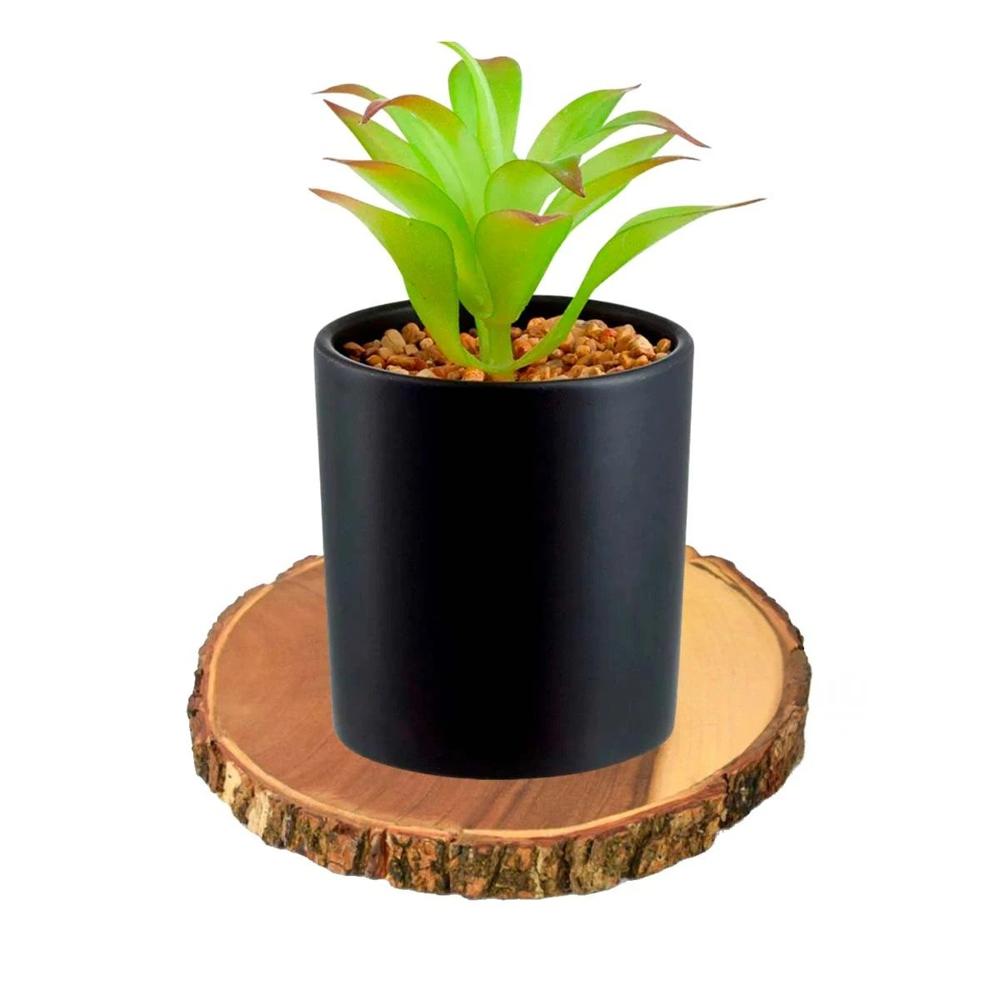 Fuente circular de madera 33cm para decoracion de hogar en comedor y sala Y Regalo Sticker