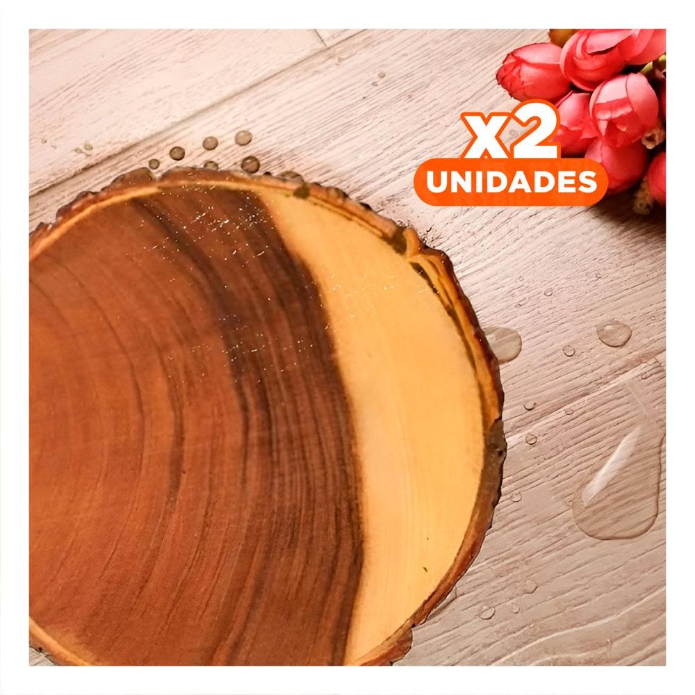 Pack2 Soporte circular de madera 33cm para decoracion de hogar en sala y comedor