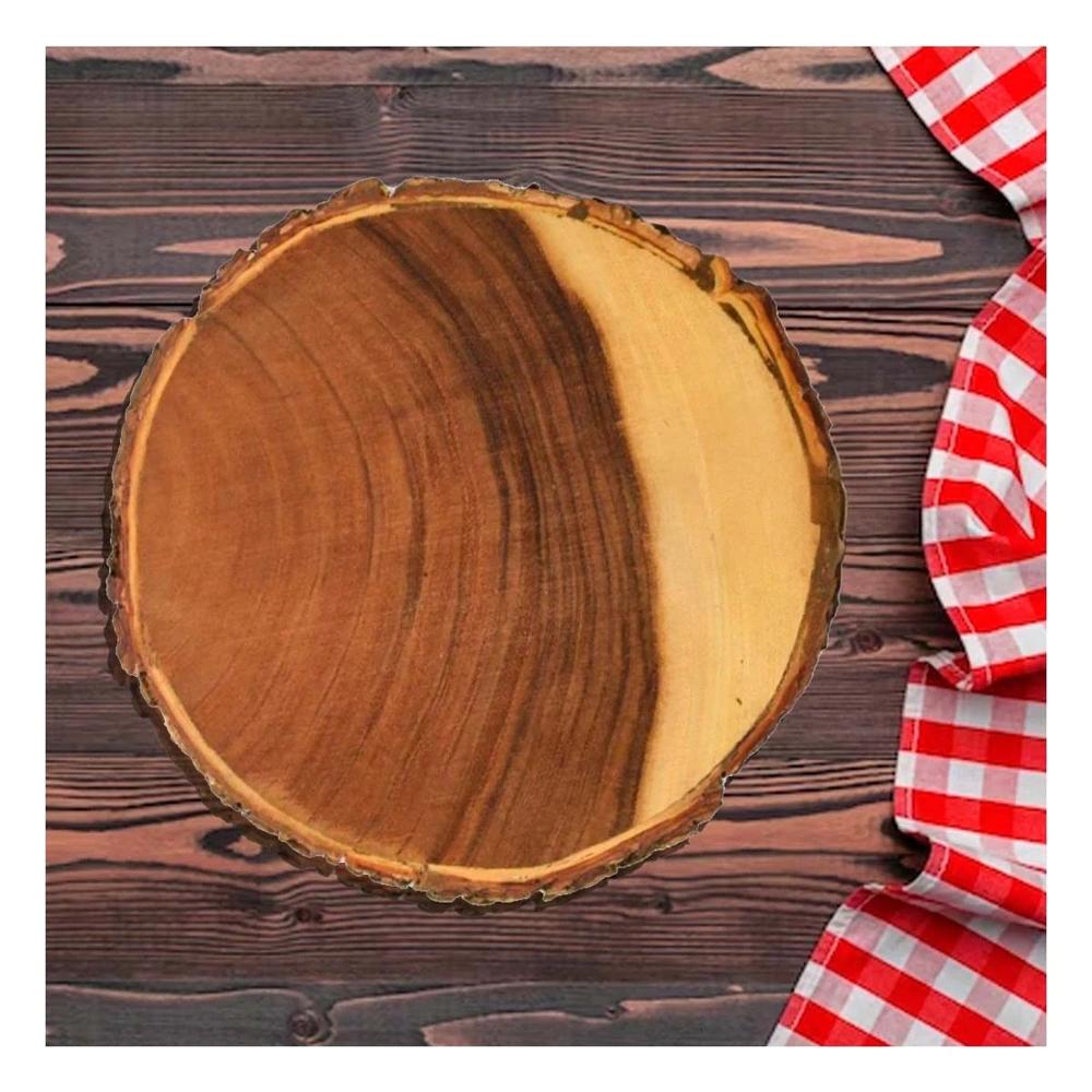 Bandeja circular de madera 33cm para decoracion de hogar en mesa y sala