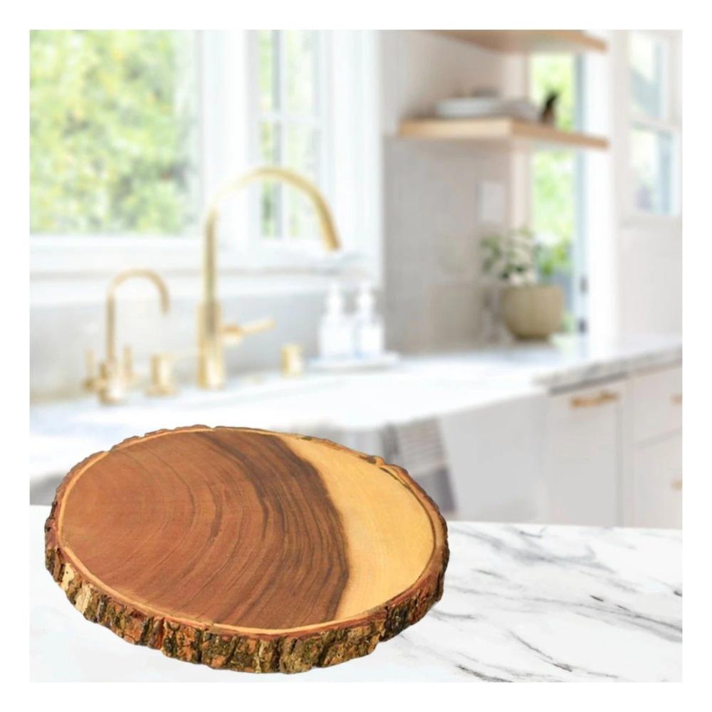 Bandeja Circular de Madera para Decoracion de Hogar y Casa con Estilo Natural
