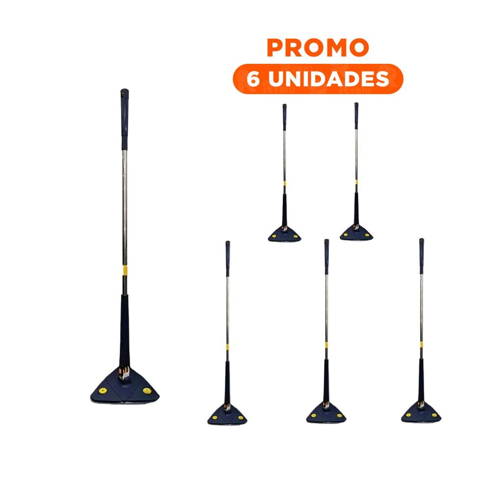 Pack6 Mopa Profesional 360 con Autoescurrido Azul para Hogar y Pisos Y Regalo Sticker