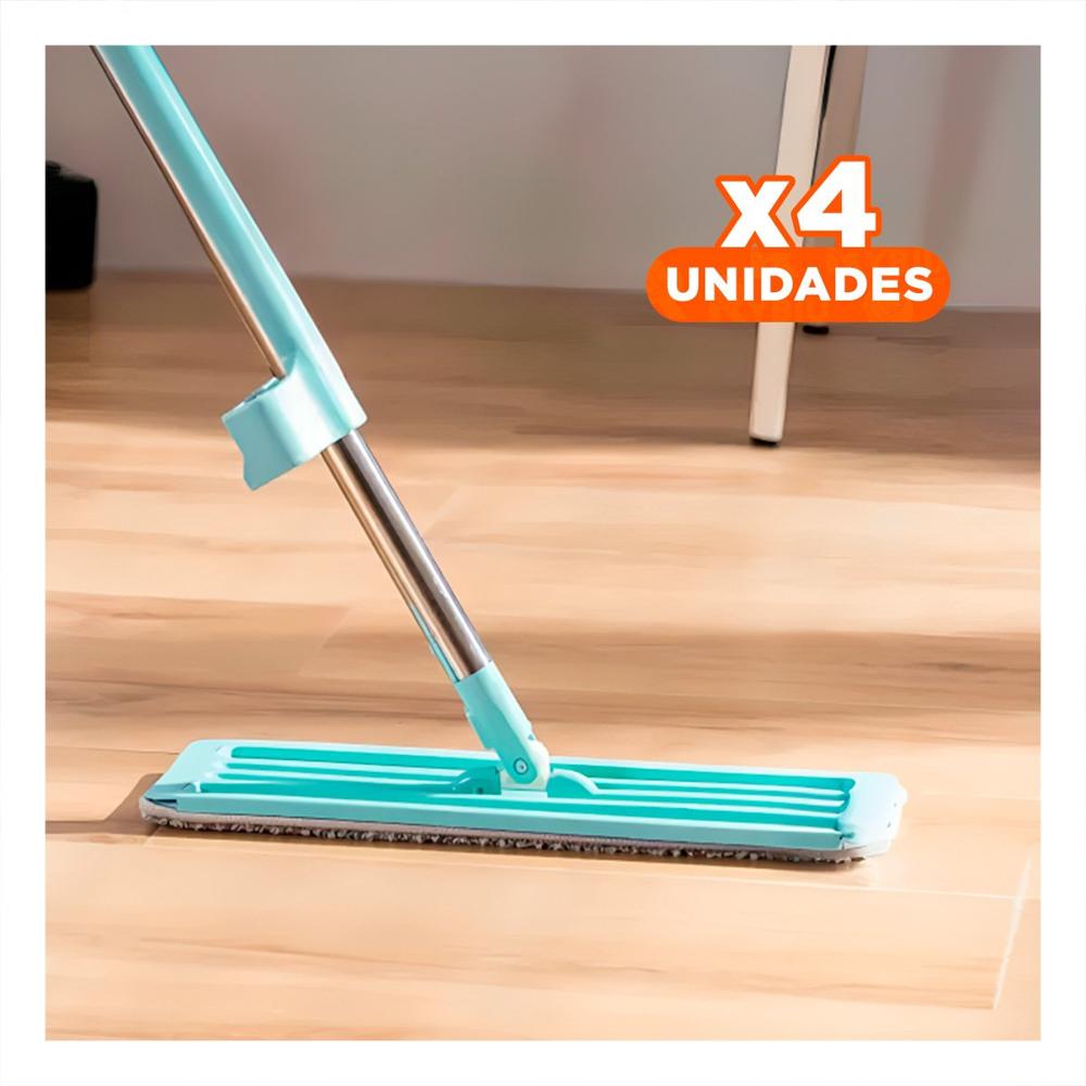 Pack4 Mopa Plana Rotatoria con Escurridor Facil para Uso Diario Y Papel Regalo
