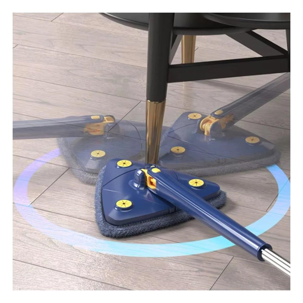Escurridor Profesional 360 con Tres Esquinas y Autoexprimidor Azul para Pisos Y Papel Regalo