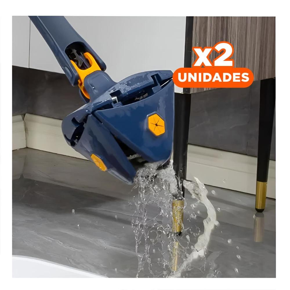 Pack2 Limpiapisos Profesional 360 con Tres Esquinas y Exprimidor Azul para Casa