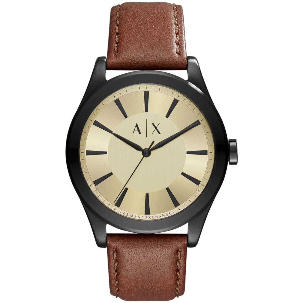 Reloj Armani Exchange Nico AX2329 Cuero Marron Dial Dorado