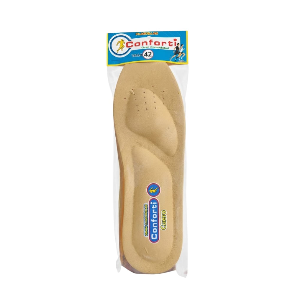 Plantillas para Zapatos Zapatillas con Amortiguacion Ergonomico CONFORTI Cuero Talla 42