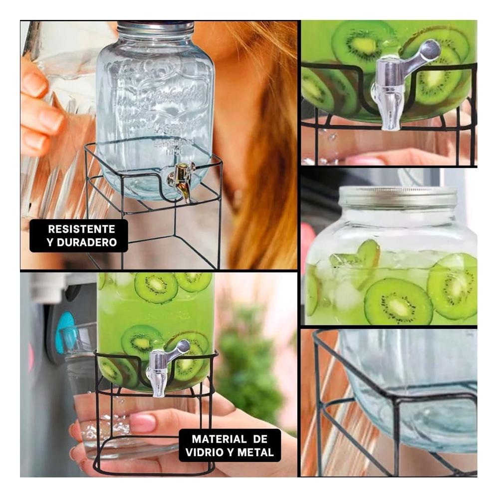 Dispensador de Liquidos 5L con Base Metalica Resistente para Uso Diario Y Ligas Regalo