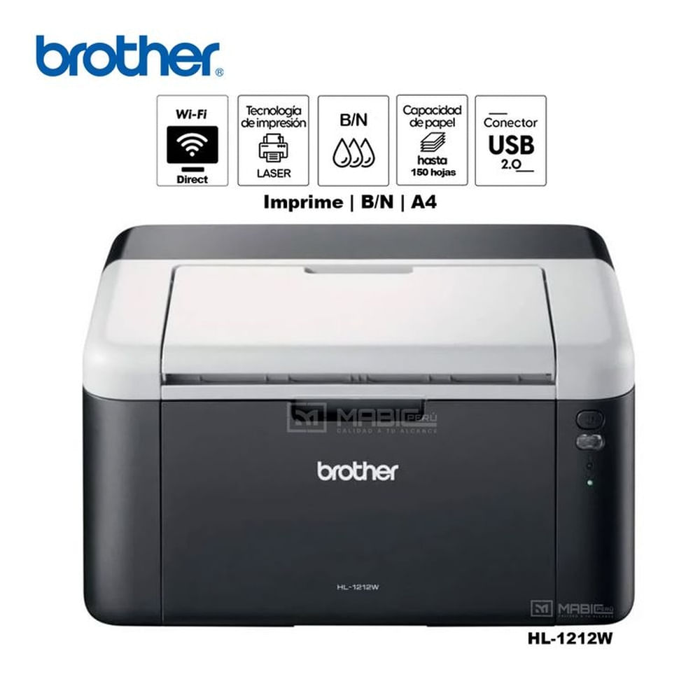 Impresora Láser Monocromática Brother HL-1212W WIFI USB 20