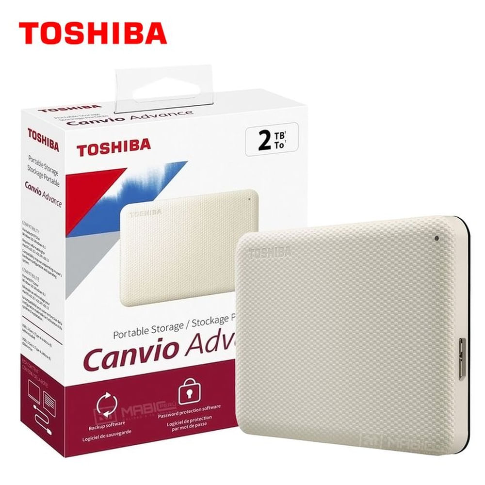 Disco Duro Externo Toshiba Canvio Advance 2TB - Blanco - Portátil