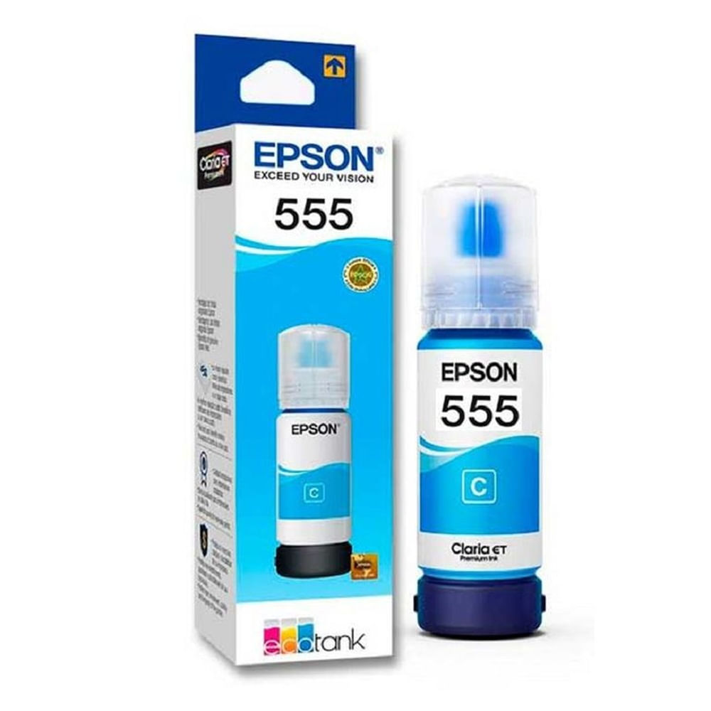 Kit 6 Tinta Epson T555  T554 EcoTank L8160, L8180 Original - 70ml