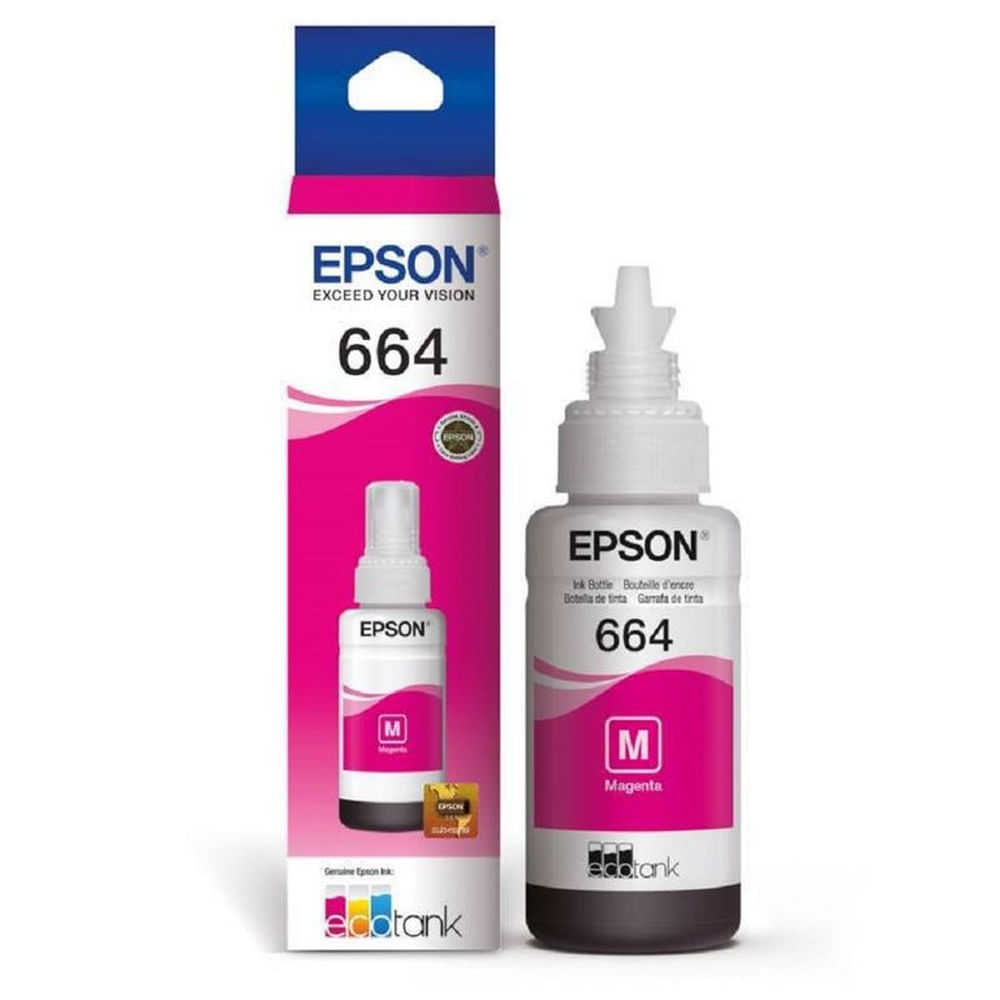 Tinta Epson T664 Magenta EcoTank L200, L300, L350, L1455 Original - 70ml