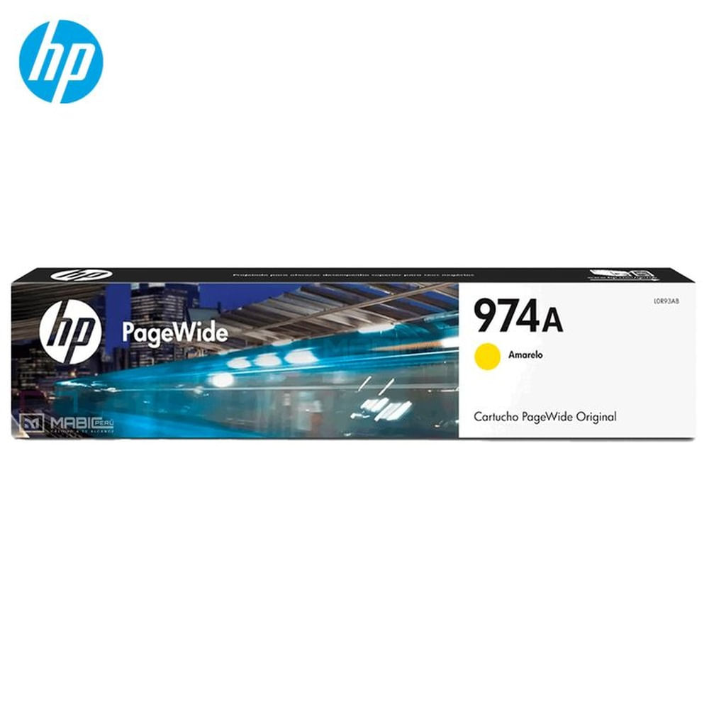 Cartucho de Tinta HP 974A Amarillo L0R93AL PageWide 452, 477, 552, 577 Original