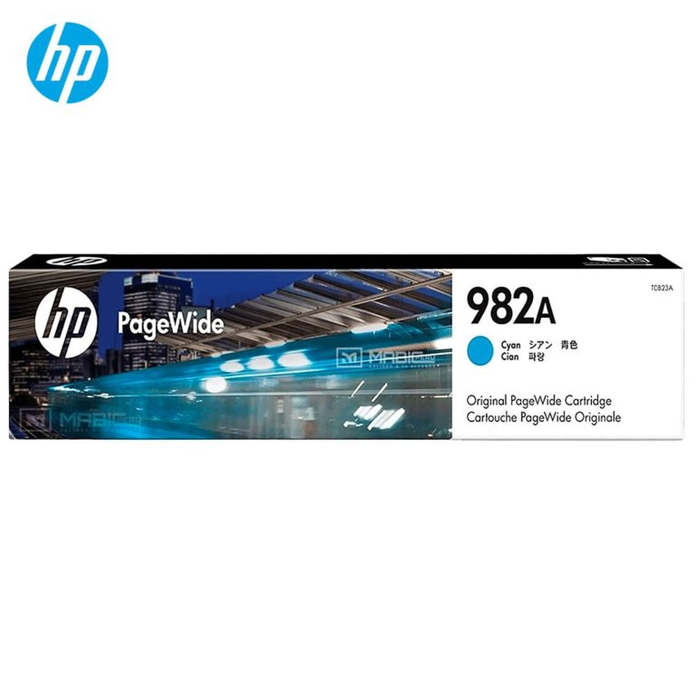 Cartucho de Tinta HP 982A Cian T0B23A PageWide 765dn, 780, 785 Original