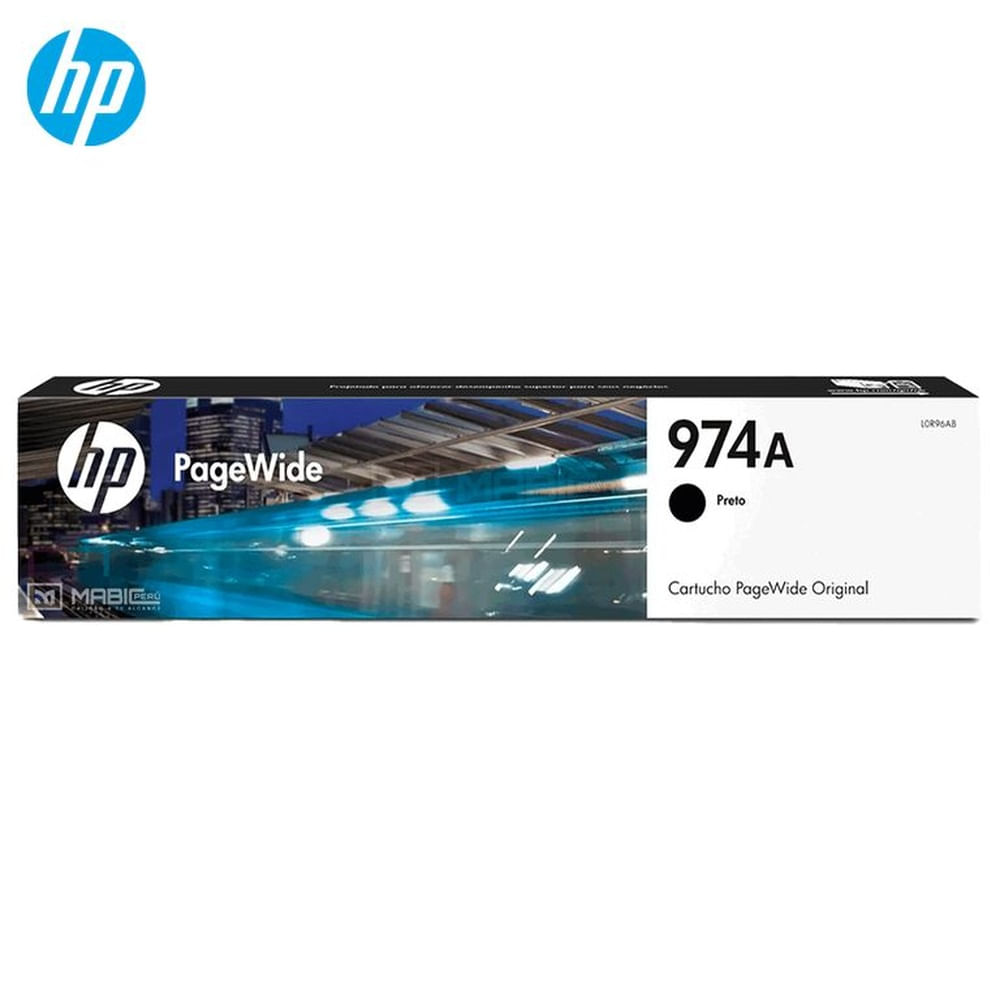Cartucho de Tinta HP 974A Negro L0R96AL PageWide 452, 477, 552, 577 Original