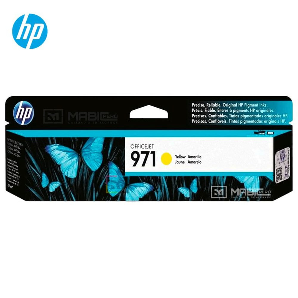 Cartucho de Tinta HP 971 Amarillo CN624AM OfficeJet X476DW, X451DW Original