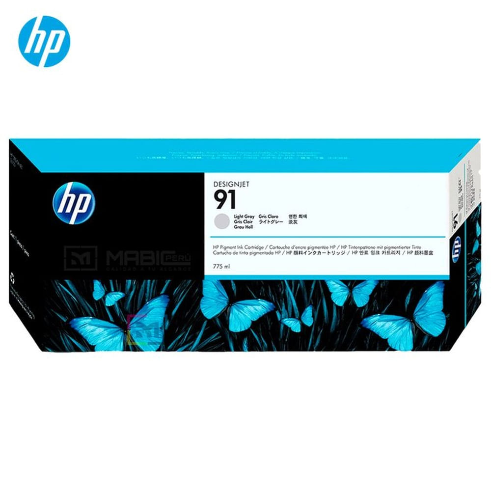 Cartucho de Tinta HP 91 Gris Claro C9466A Designjet Z6100 Original - 775ml