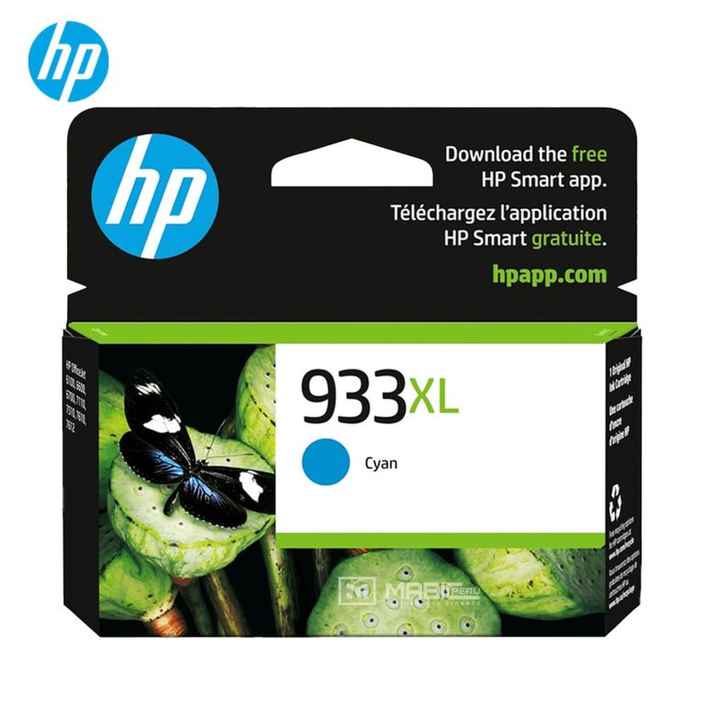 Cartucho de Tinta HP 933XL Cian CN054AL OfficeJet 6700, 7710, 7610 Original