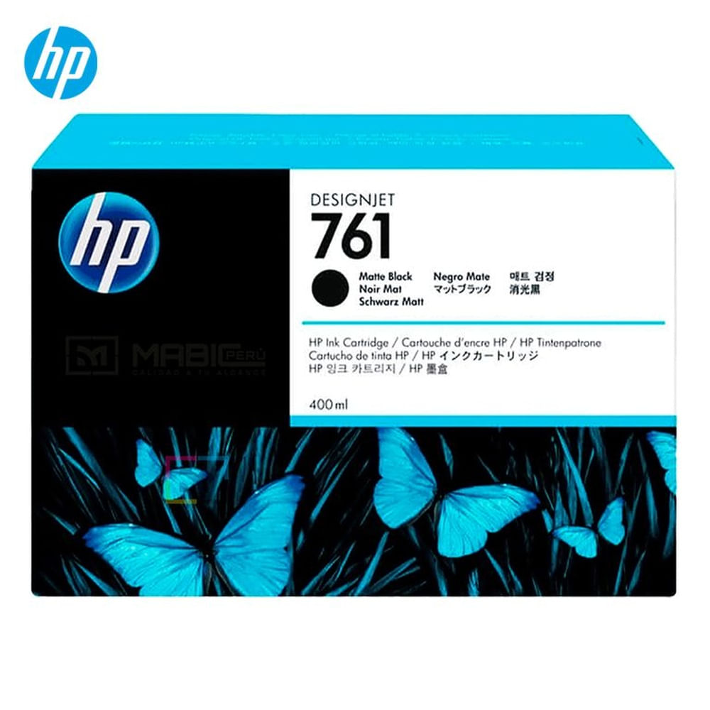 Cartucho de Tinta HP 761 Negro Mate CM991A DesignJet T7100 Original - 400ml