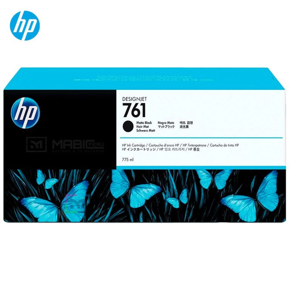 Cartucho de Tinta HP 761 Negro Mate CM997A DesignJet T7100 Original - 775ml