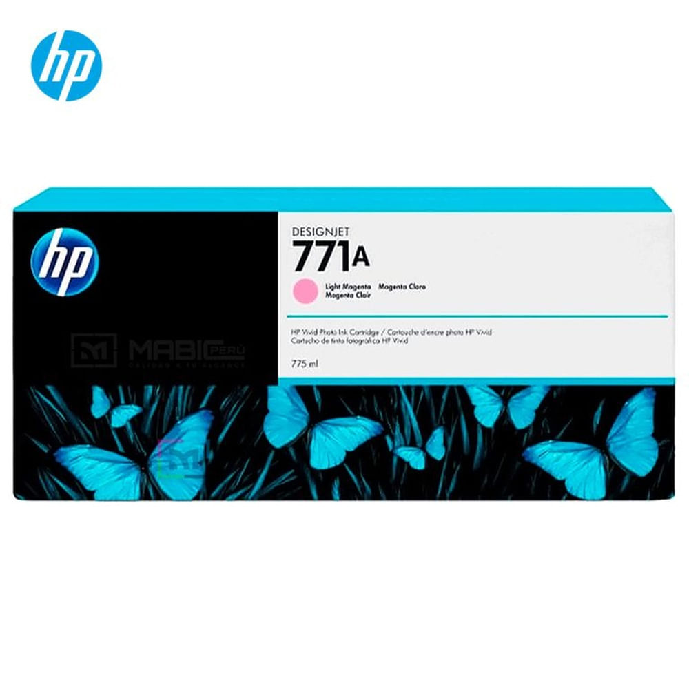 Cartucho de Tinta HP 771A Magenta Claro B6Y19A Designjet Z6810, Z6200 Original - 775ml