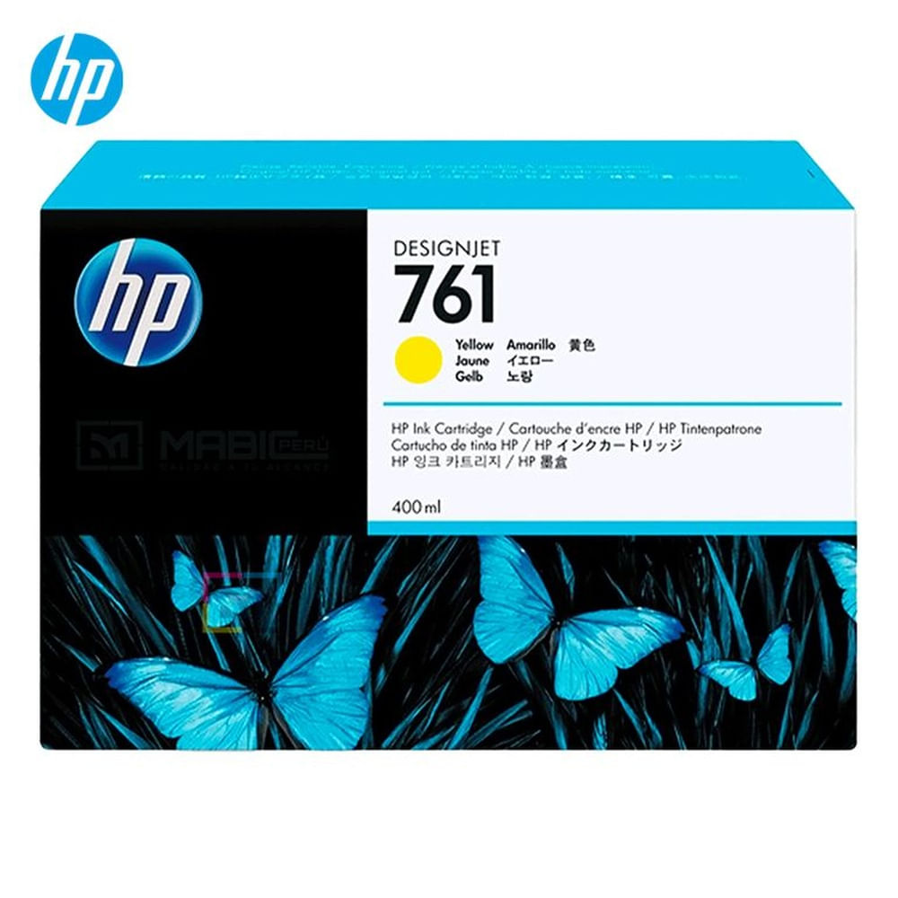 Cartucho de Tinta HP 761 Amarillo CM992A DesignJet T7100 Original - 400ml
