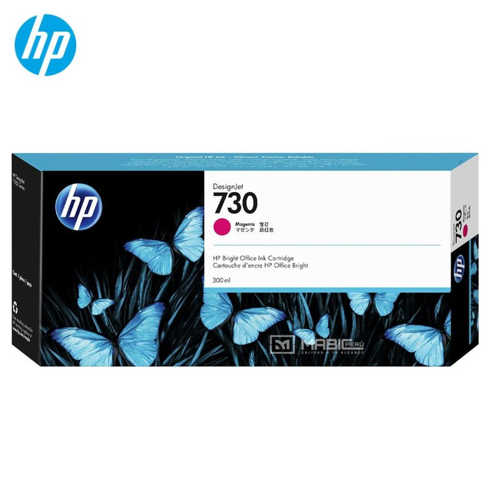 Cartucho de Tinta HP 730 Magenta P2V69A DesignJet T1600, T2600, T1700 Original - 300ml